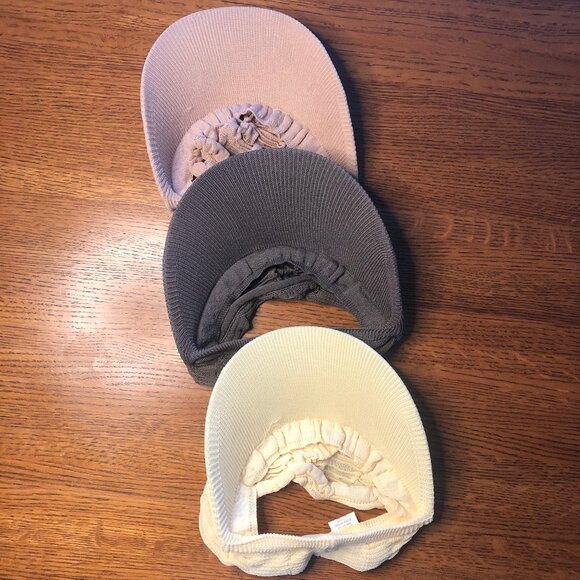 Lot of 3 Visor Hats Caps Empty-Top Hats Korean-style Gustav Klimt Rhinestone - Picture 2 of 8